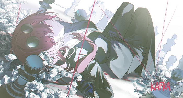 4K Honkai: Star Rail Kafka with chess pieces and flowers