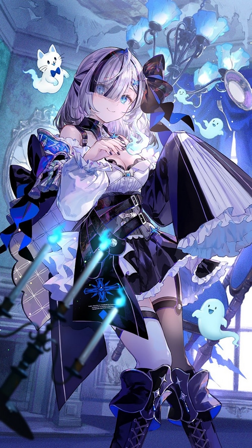 Fuji Choko's anime girl with ghosts and candles