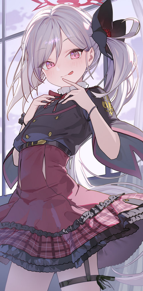 Asagi Mutsuki from Blue Archive with tongue out