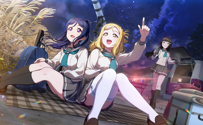 4K Love Live! Sunshine! Schoolgirls stargazing
