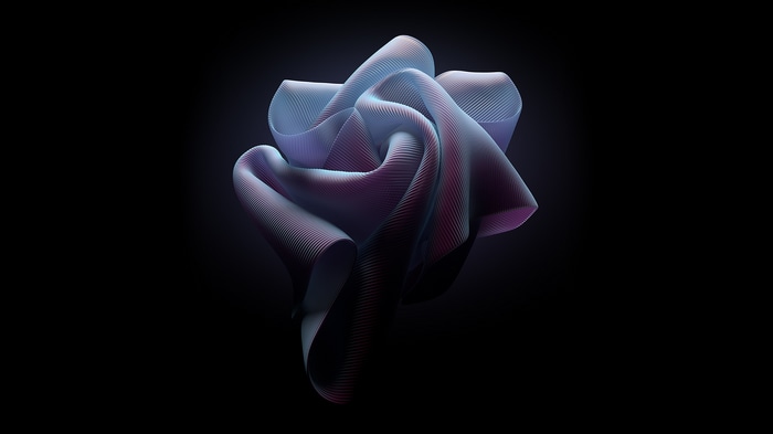 Abstract flowing fabric with blue and purple hues