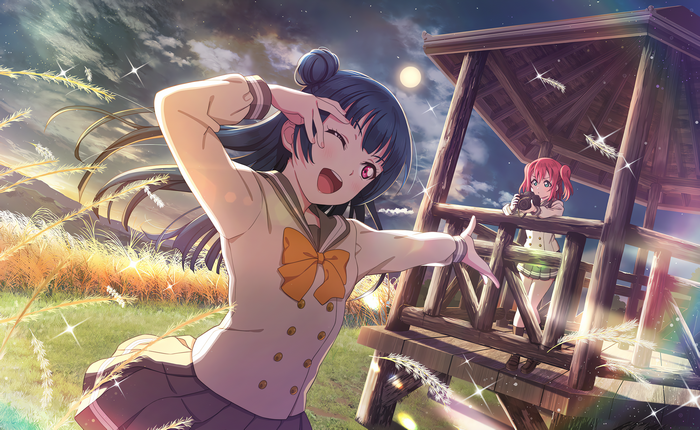 Tsushima Yoshiko and Ruby Kurosawa in Love Live! Sunshine!!