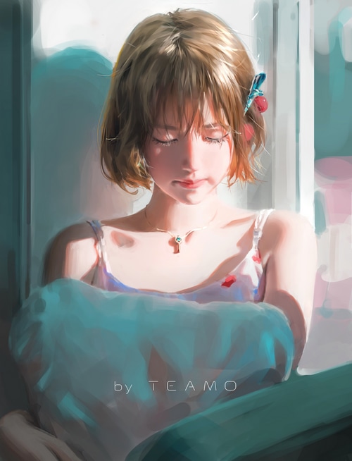 Painting of a young Asian girl by TEAMO