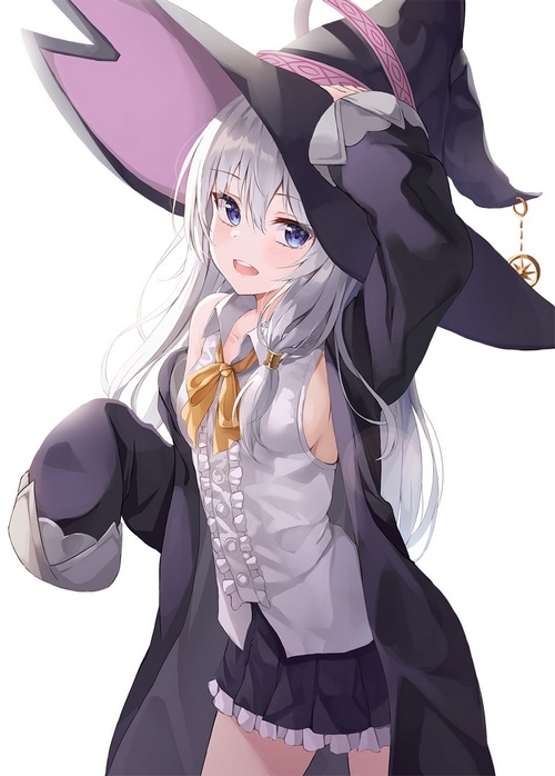 Elaina in a witch hat and outfit