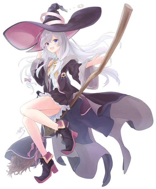 Elaina the witch on a broom