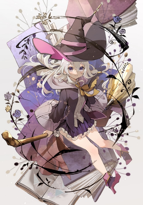 Elaina from Majo no Tabitabi with a witch's broom