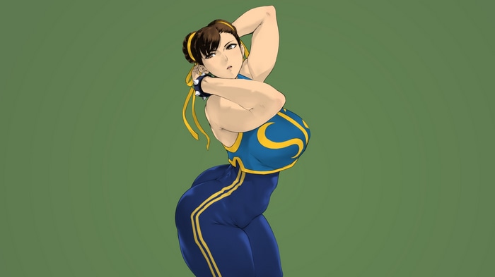 Chun-Li from Street Fighter with bracelets