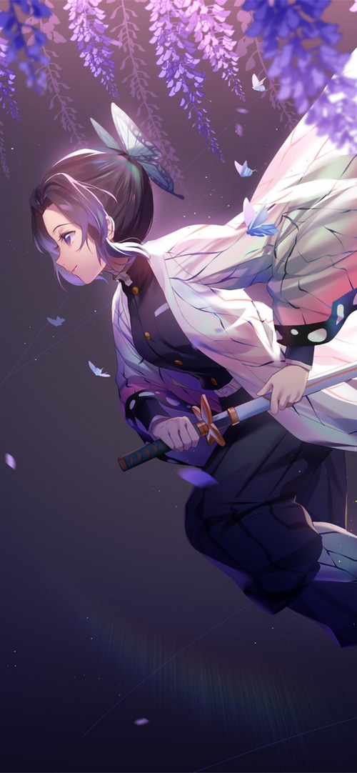 Kochou Shinobu from Kimetsu no Yaiba with butterflies