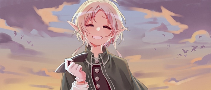 Sylphiette from Mushoku Tensei smiling with tears