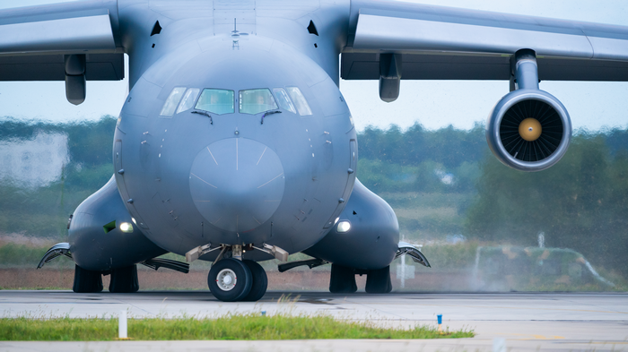 4K frontal view of a military aircraft