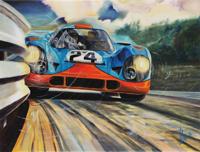 Gulf-Porsche 917 racing at Spa-Francorchamps