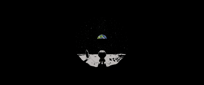 Astronaut on the Moon looking at Earth