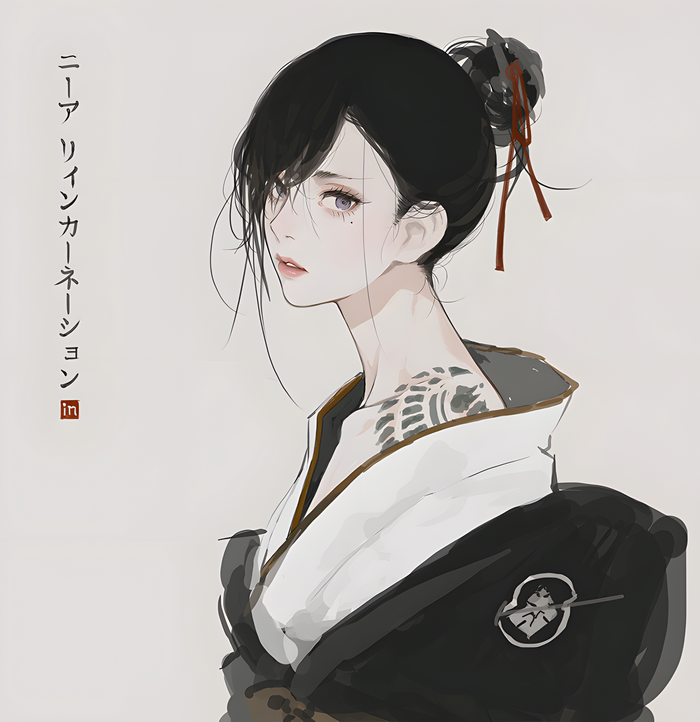 NieR Reincarnation Woman in Kimono with Tattoo