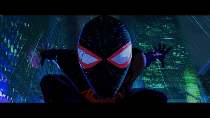 Spider-Man in a futuristic city