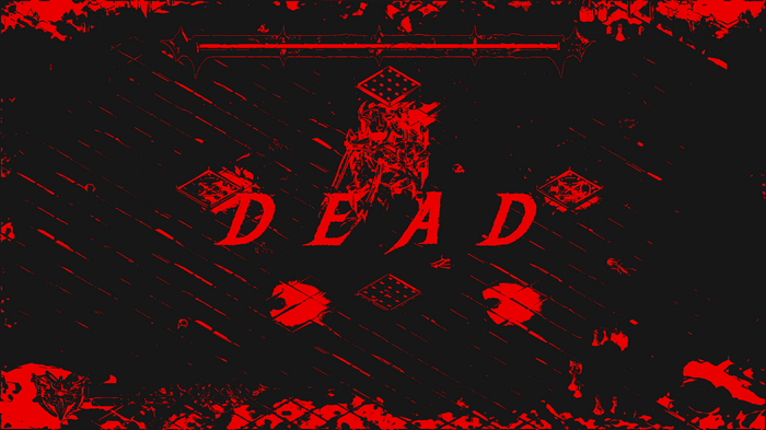 Red and black artwork with the word DEAD