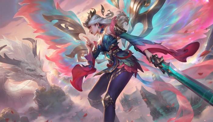 Kayle and Dragon in League of Legends