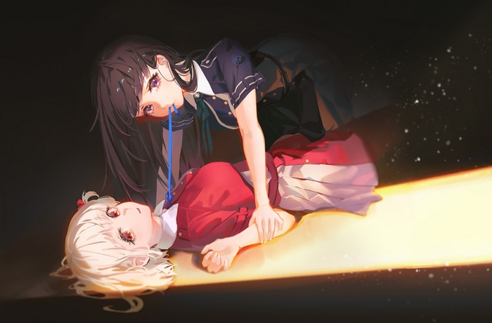 Lycoris Recoil's Inoue Takina and Kisaragi Chitose