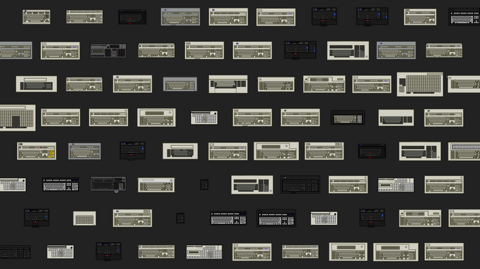 Collection of vintage and modern keyboards
