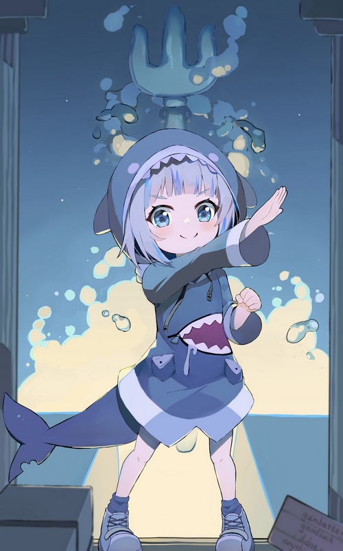 Gawr Gura in a Shark Hoodie