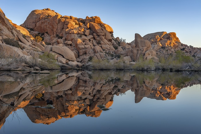 Sunrise Reflection at Barker Dam, Joshua Tree National Park