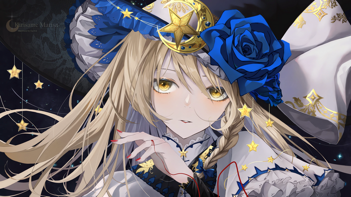 4K Kirisame Marisa with Moon and Stars