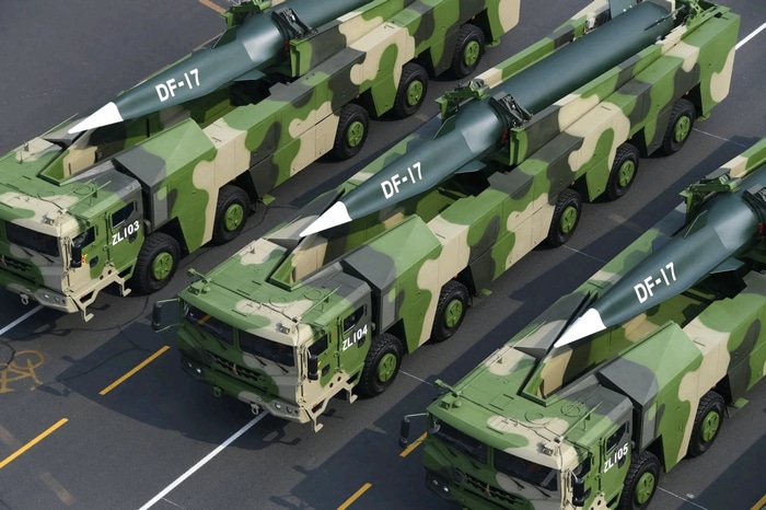 DF-17 hypersonic missiles on military vehicles