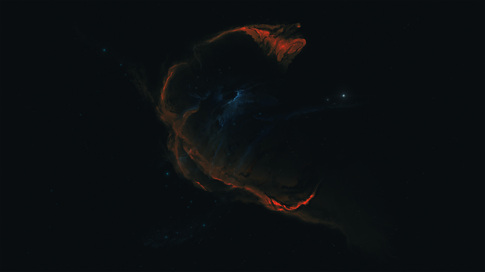 4K Nebula with Red and Blue Gas Clouds