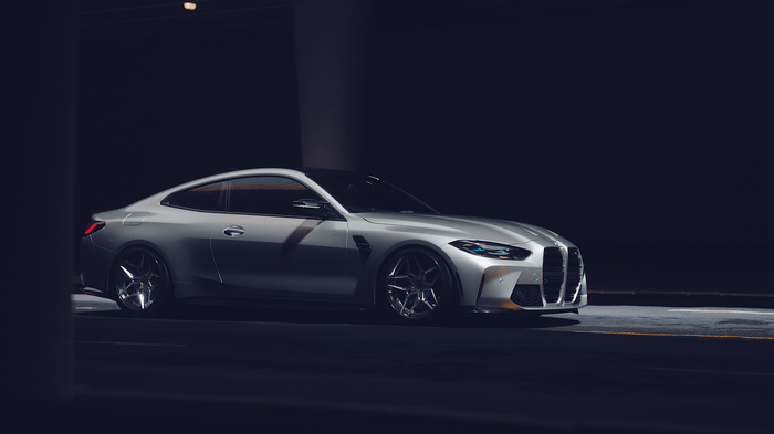 Silver BMW M4 Coupe with Custom Wheels