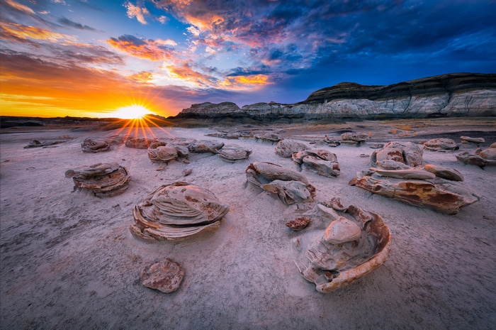 4K Desert Landscape at Sunset