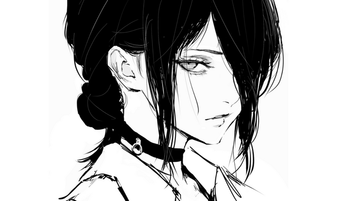 Reze from Chainsaw Man with hair over one eye