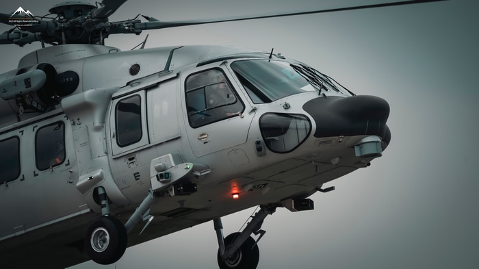 4K PLAAF Z-20 military helicopter frontal view