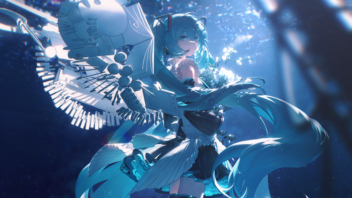 4K Hatsune Miku with mechanical wings