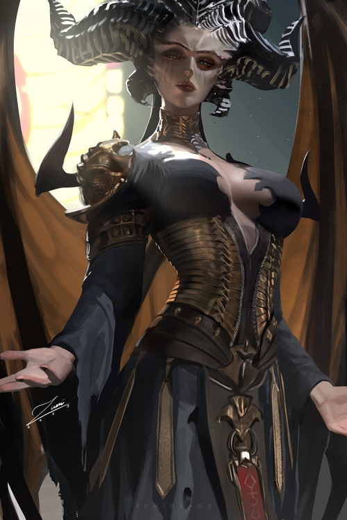 Lilith from Diablo IV fan art by Zumi