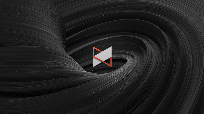 4K MKBHD Logo on Black Swirling Background