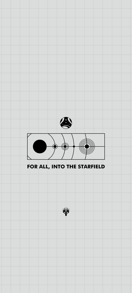 Starfield logo and symbols on a grid