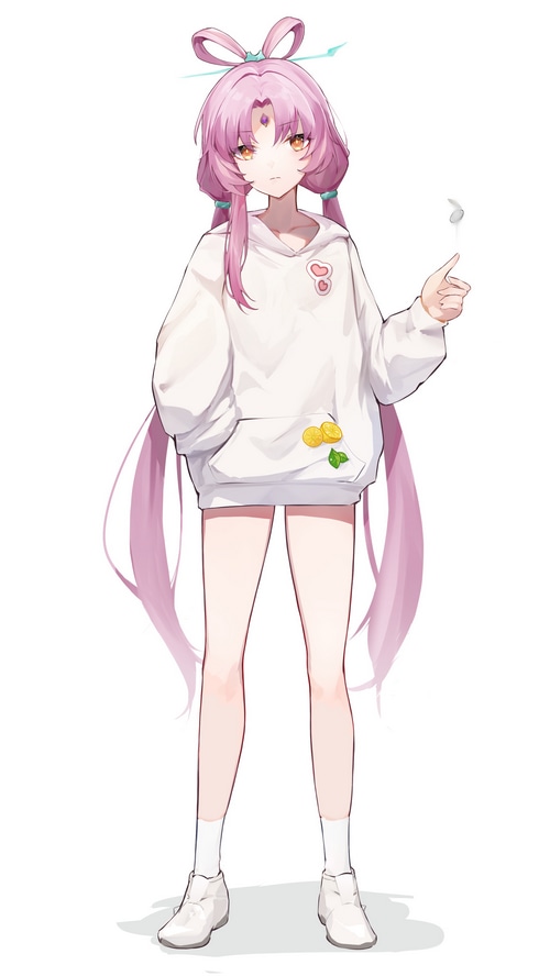 Fu Xuan from Honkai: Star Rail in a hoodie