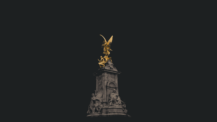 Golden Angel Statue on a Pedestal