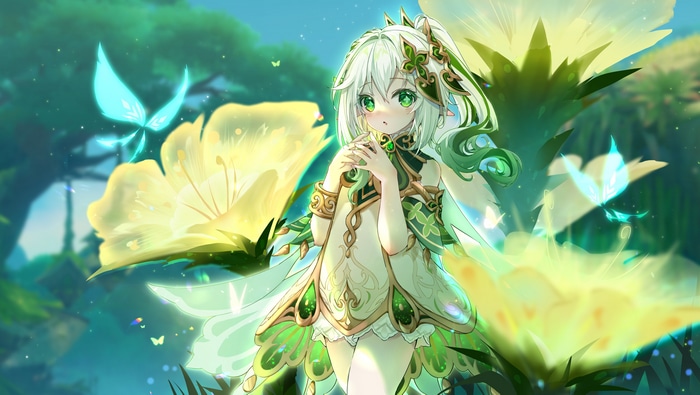 4K Genshin Impact Nahida with Butterflies and Flowers