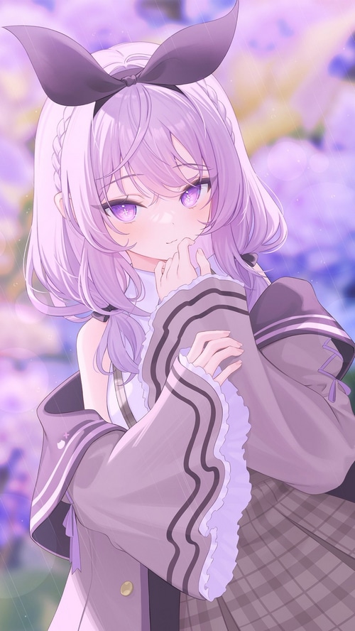 Anime girl with purple hair and braids
