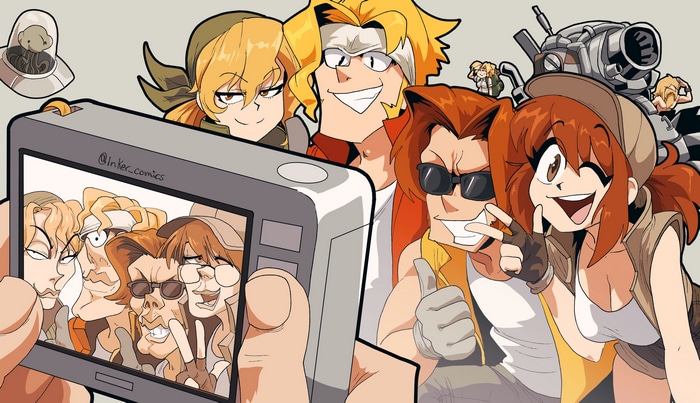 Metal Slug characters taking a selfie