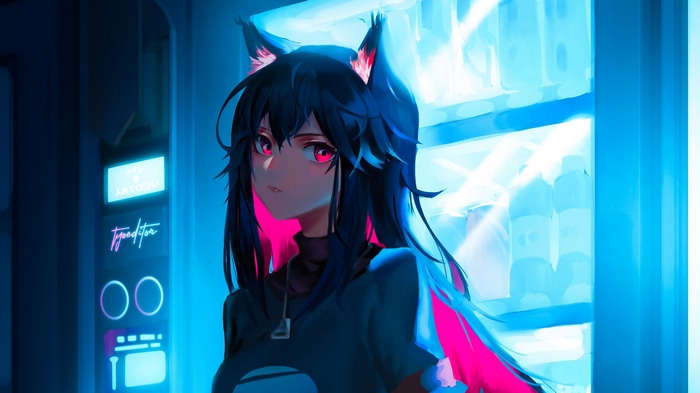 Arknights Fox Girl with Red Eyes