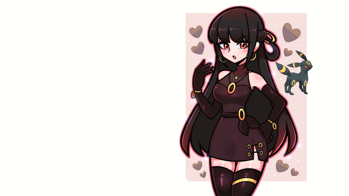 Gijinka Umbreon with Girl in Minidress
