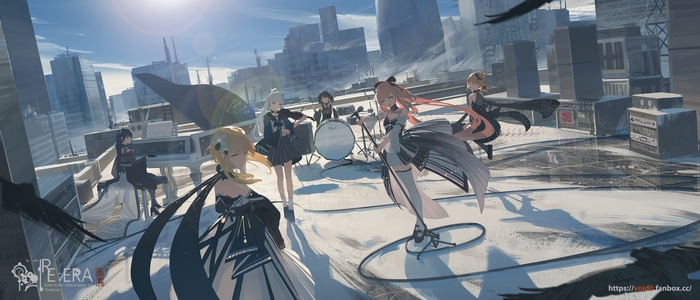 Genshin Impact characters perform on a rooftop