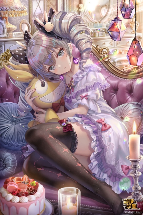 Bronya Zaychik with Plush Toy on Couch