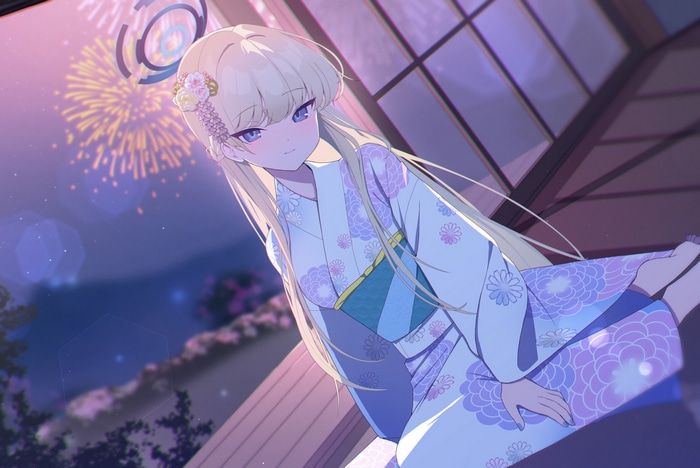 Asuma Toki in Kimono with Fireworks