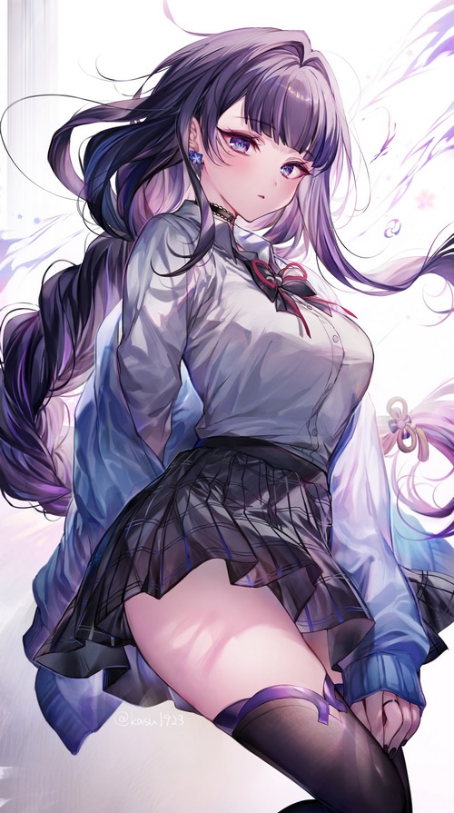 Raiden Shogun in School Uniform