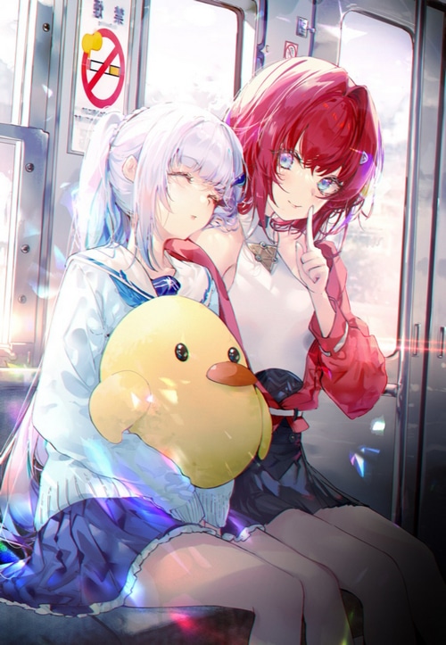 Azur Lane Manjuu and girl on a train