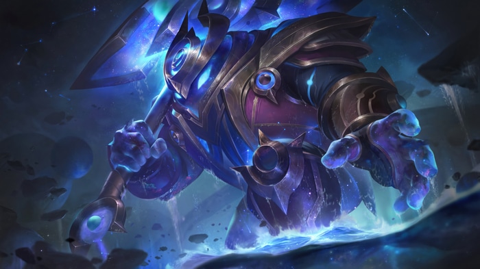 Cosmic Nautilus with a weapon in water