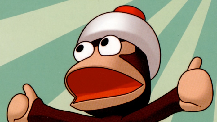 Ape Escape video game art with thumbs up