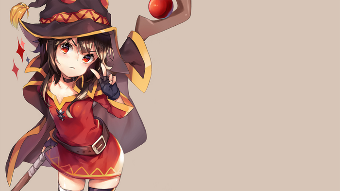 Megumin from Kono Subarashii Sekai ni Shukufuku wo! with a staff